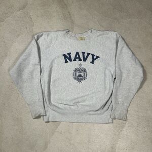 Vintage 1980s Navy USN The Game Reverse Weave Crewneck Sweatshirt Small